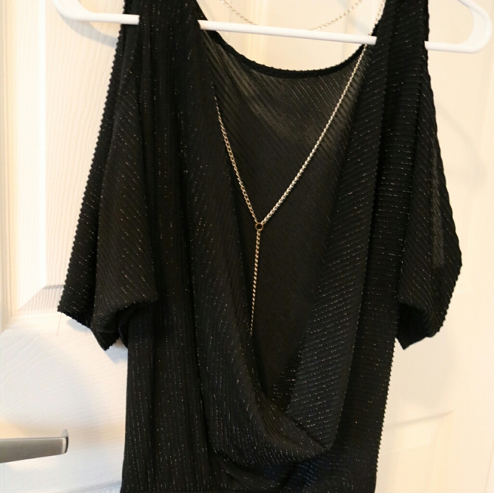 Black gold sparkle mini dress